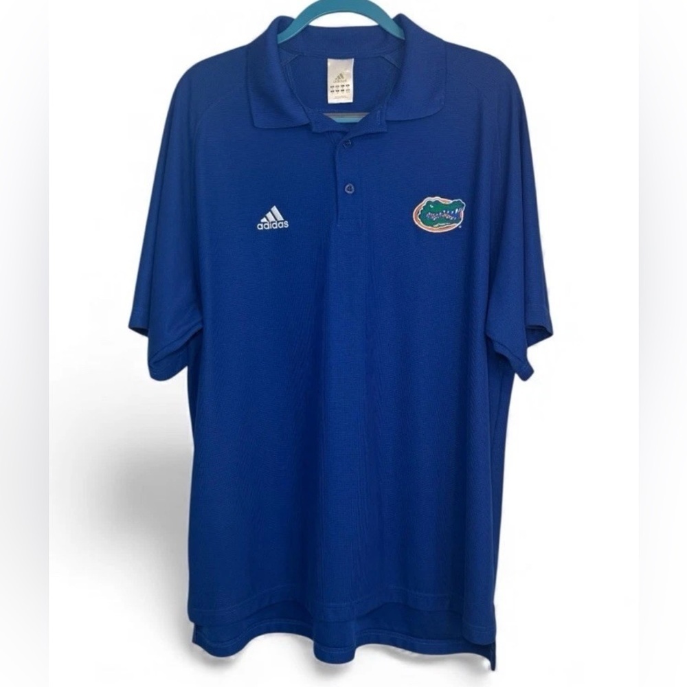 Florida State University Gators Adidas Polo Shirt Mens Size XL Blue Embroidered